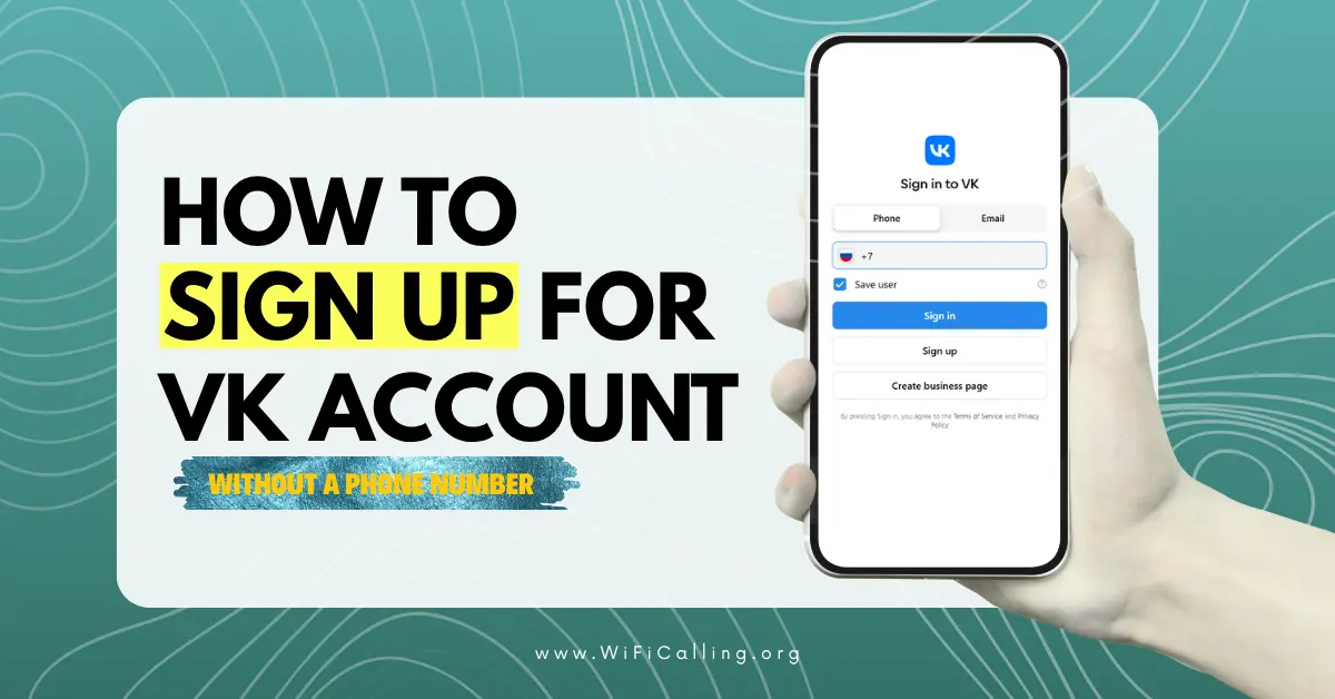 vk sign up without phone number
